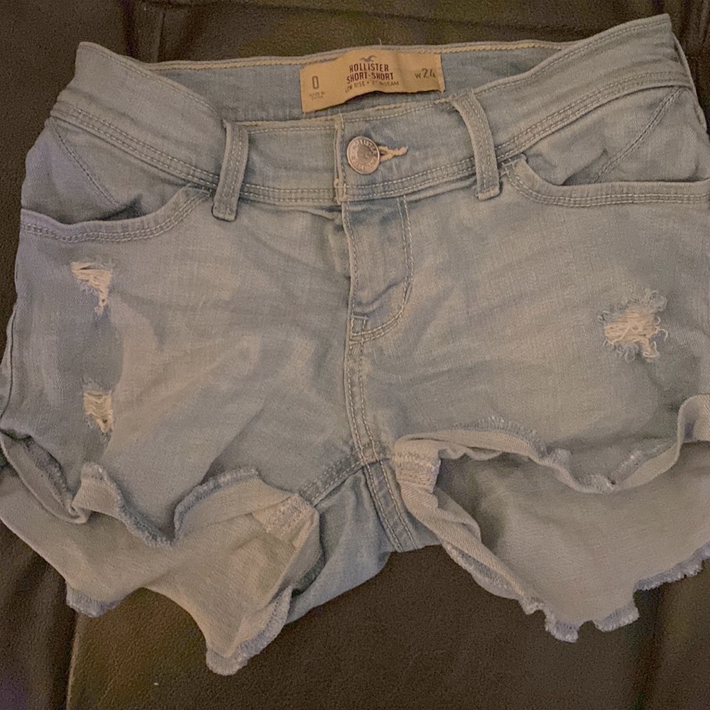 Hollister low rise shorts (light wash distressed). Size 24.